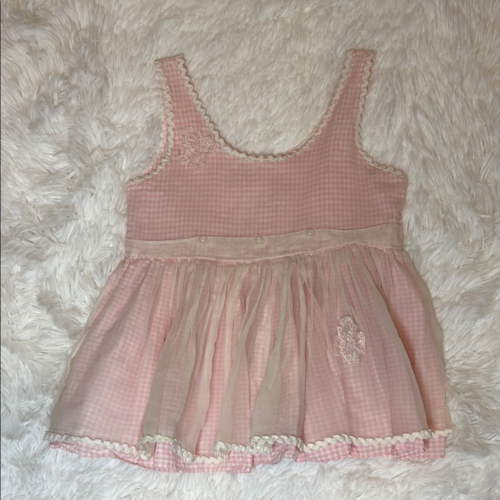 Vintage Baby Dress Pink Gingham Size 9-12 months see photos for details